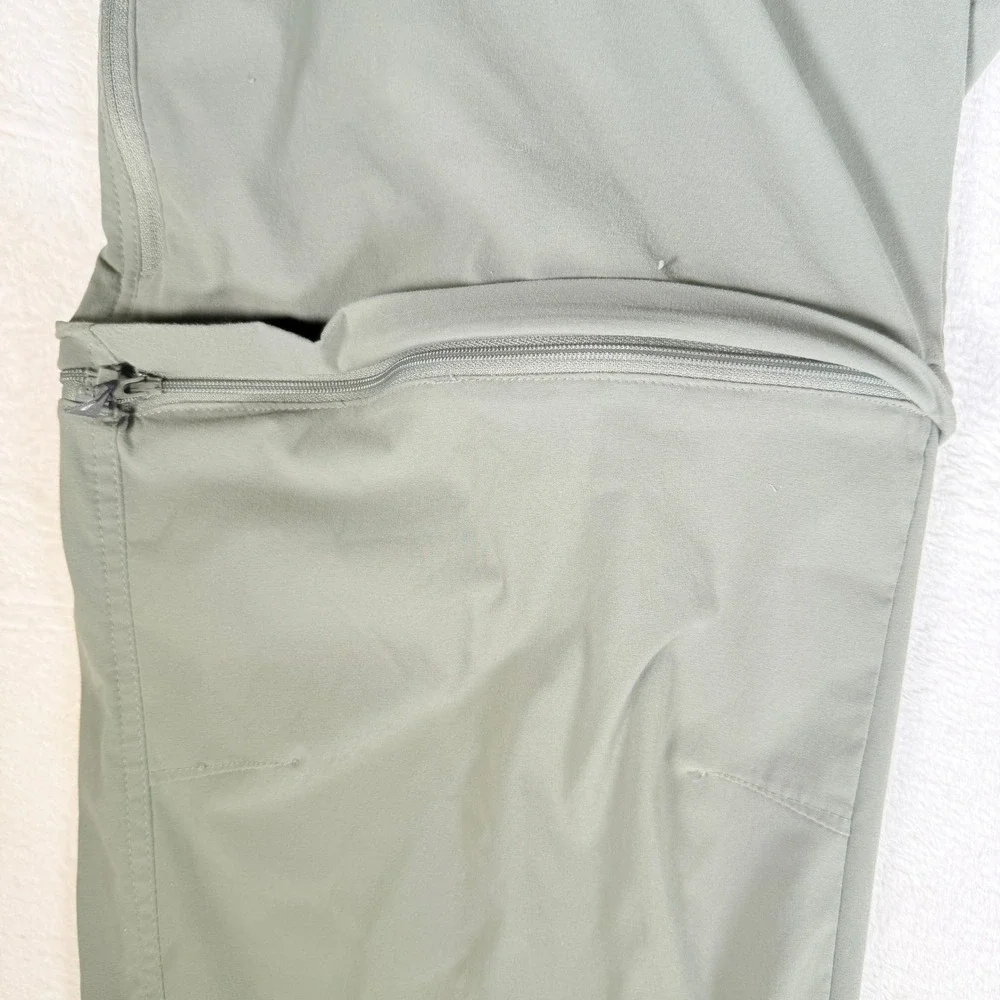 Columbia Mens Convertible Hiking Pants Zip Off Legs Khaki Size 22W Regular Green